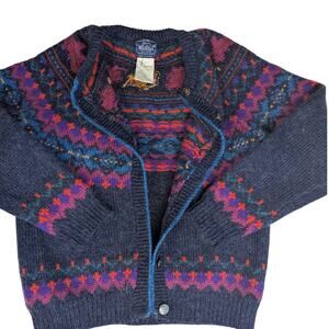 Vintage Woolrich Cardigan Sweater Size M  Wool and Mohair Chunky Great Colors!